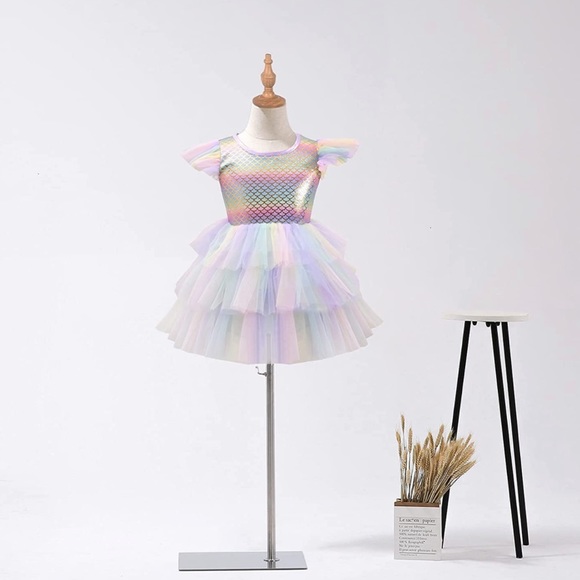 Rainbow Mermaid Tutu Dress 12-18m - Picture 2 of 5